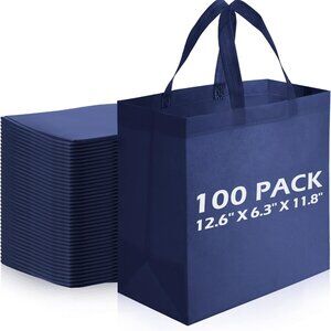NEW Tote Bags Reusable Blue Lg Grocery Market Meeting Bulk Lot Family Reunion